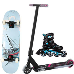 Role, trotinete si skateboard