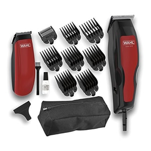 Aparat De Tuns Wahl Homeprocombo 100 8 Accesorii Lame Otel Autoascutire Rosu Negru