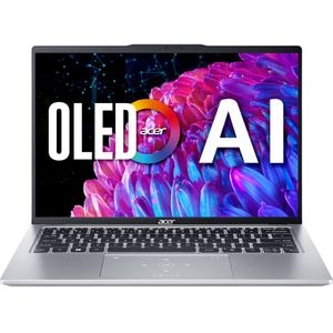 Laptop ACER Swift Go 14 OLED SFG14-73-50XX, Intel Core Ultra 5 125H pana la 4.5GHz, 14" 2.8K, 16GB, SSD 512GB, Intel Arc graphics, Free DOS, argintiu
