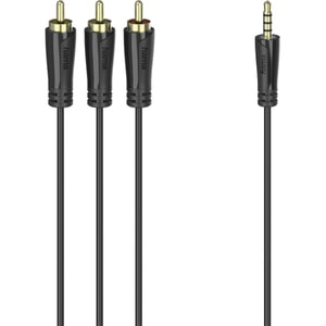 Cablu audio Jack 3.5mm - RCA HAMA 205154, 1.5m, placat aur, negru