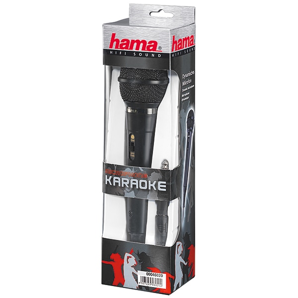 Microfon dinamic karaoke HAMA DM 20, Jack 3.5 mm, Jack 6.3 mm, negru