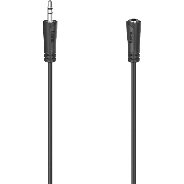 Cablu audio extensie Jack 3.5mm HAMA 205119, 1.5m, negru