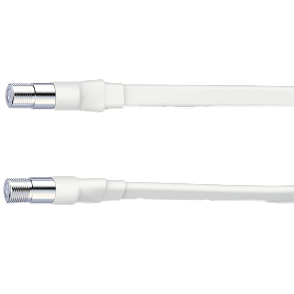 Cablu antena conexiune Coaxial SAT F HAMA 205227, 0.2m, plat, alb