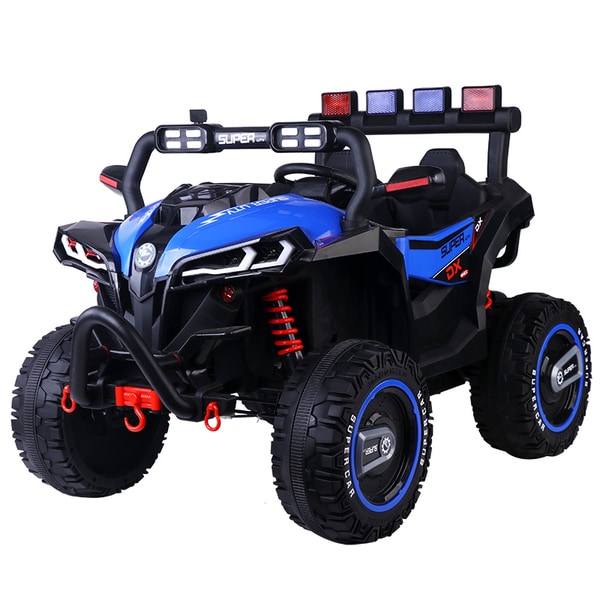 Masina electrica copii NOVOKIDS Super Beasty Buggy, 9-10 ani, 12V, 6 km/h, model offroad, albastru-negru