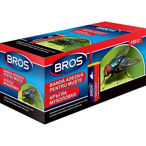 Banda adeziva contra tantarilor si mustelor BROS, 1 buc