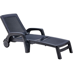 Sezlong pliabil gradina/terasa/plaja Bica Miami, polipropilena, 190 x 70 x 46 cm, gri antracit