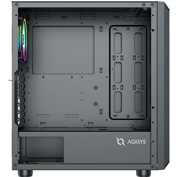Carcasa PC AQIRYS Rigel ARGB, USB 3.0, fara sursa, negru