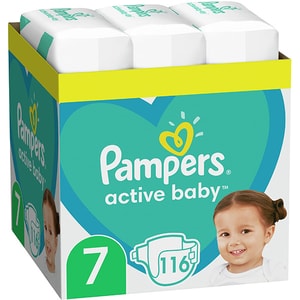 Scutece PAMPERS Active Baby XXL Box nr 7, Unisex, 15kg+, 116 buc
