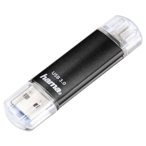 Memorie USB HAMA Laeta Twin 123999, USB 3.0-microUSB, 32GB, 40MBs, negru