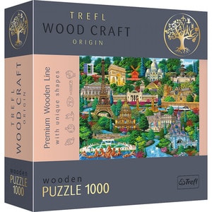 Puzzle TREFL din lemn 1000 piese obiective turistice faimoase din franta