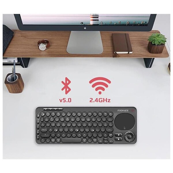 Tastatura wireless TV PROMATE TASKEYPAD1, Bluetooth, Wi-Fi, negru