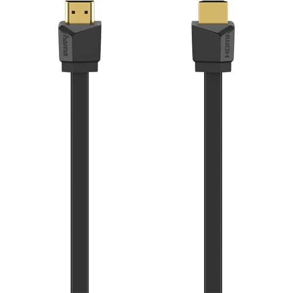 Cablu HDMI Ethernet HAMA 205013, 1.5m, 4K HDR, placat aur, negru