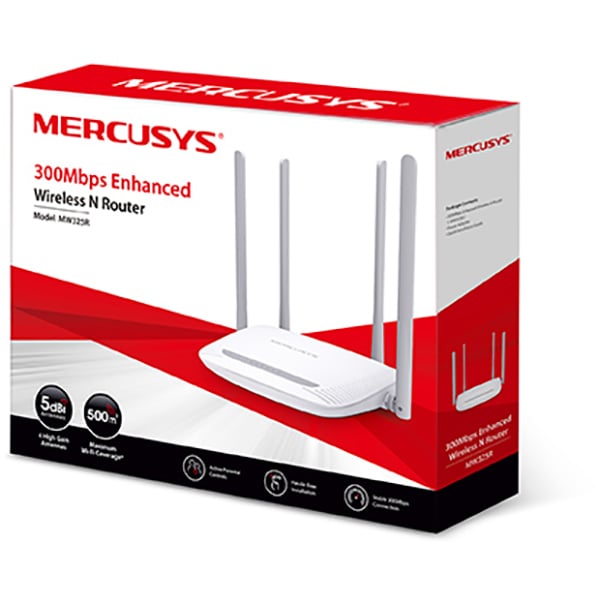 Router Wireless MERCUSYS MW325R N300, 300 Mbps, WAN, LAN, alb