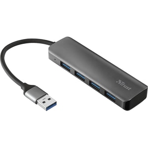 Hub USB TRUST Halyx 23327, USB 3.2, aluminium gri