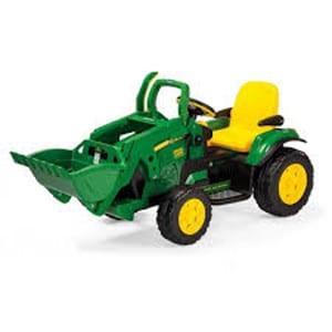 Tractor cu excavator, PEG PEREGO JD Ground Loader, trepte de viteza si marsalier, verde