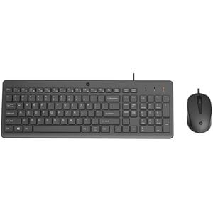Kit tastatura si mouse cu fir HP 150, USB, negru