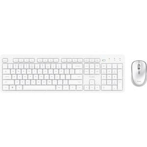 Kit tastatura si mouse Wireless TRUST Ody II Silent 25465, USB, alb