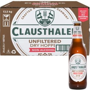 Bere blonda fara alcool Clausthaler Unfiltered bax 0.33L x 24 sticle