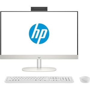 Sistem PC All in One HP 24-cr0002nq, Intel Core i5-1335U pana la 4.6GHz, 23.8" Full HD, 16GB, SSD 512GB, Intel Iris Xe Graphics, Free DOS, alb