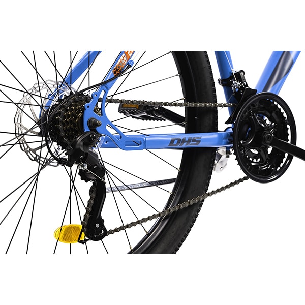 Bicicleta MTB DHS Terrana 2705, roata 27.5", 21 viteze, schimbator Shimano, frana disc mecanica, albastru