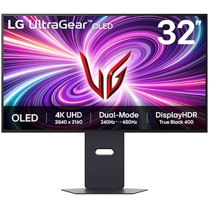 Monitor OLED LG UltraGear 32GS95UV-B, 32", 4K UHD, 240Hz, AMD FreeSync Premium Pro, HDR10, boxe, negru
