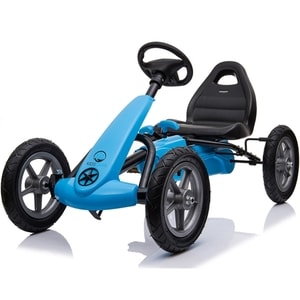 Kart cu pedale si roti gonflabile, KIDSCARE Karera, albastru