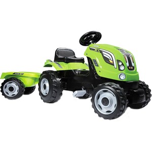 Tractor cu pedale, SMOBY Farmer XL, cu remorca, verde
