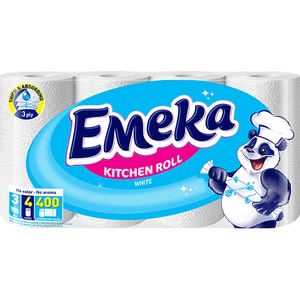 Prosoape de hartie EMEKA White, 3 straturi, 4 role