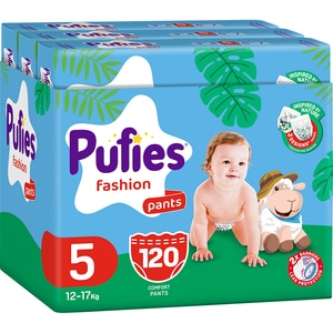 Scutece chilotel PUFIES Fashion&Nature Junior nr 5, Unisex, 12-17 kg, 120buc