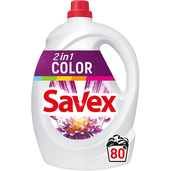 Detergent lichid SAVEX 2in1 Color, 4.4l, 80 spalari