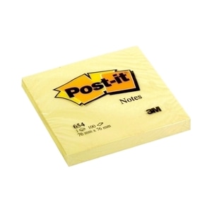Notite adezive 3M, 100 file, 76 x 76mm, galben