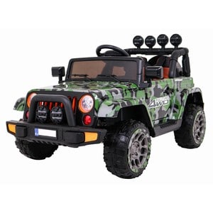 Masina electrica copii NOVOKIDS Full Time Jeep 4X4 Pro, 8-9 ani, 12V, 6 km/h, 4 motoare, camouflage