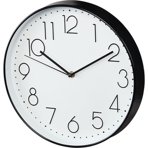 Ceas de perete HAMA Elegance, 12 cifre, diametru 30 cm, fundal alb, negru
