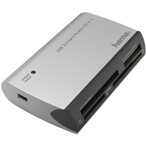 Cititor de carduri HAMA 200129, USB 2.0, SD/microSD, negru-argintiu