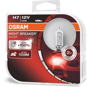 Bec auto OSRAM Night Breaker Silver, 55W, 12V, H7, 2 buc