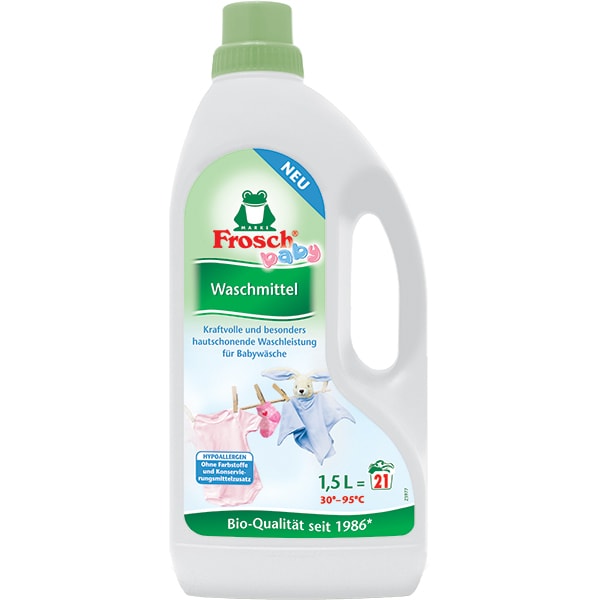 Detergent lichid FROSCH Baby Musetel, 1.5l, 21 spalari