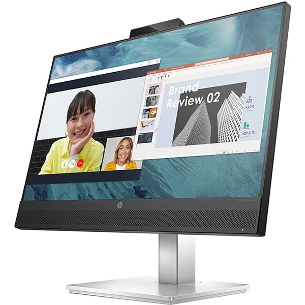 Monitor LED IPS HP M24, 23.8", Full HD, 75Hz, AMD FreeSync, Webcam, negru-argintiu