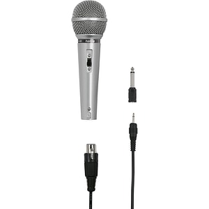 Microfon dinamic karaoke HAMA 46040, Jack 3.5 mm, Jack 6.3 mm, argintiu