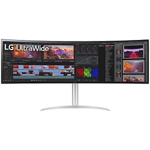 Monitor curbat LED Nano IPS LG 49WQ95C-W, 49", UltraWide Dual QHD, 144Hz, AMD FreeSync Premium Pro, HDR10, argintiu