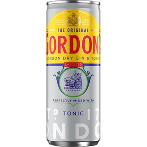 Cocktail Gin Gordon's Tonic, bax 0.25l x 12