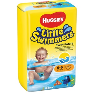 Scutece chilotel pentru apa HUGGIES Little Swimmers nr 5-6, Unisex, 12-18 kg, 11 buc