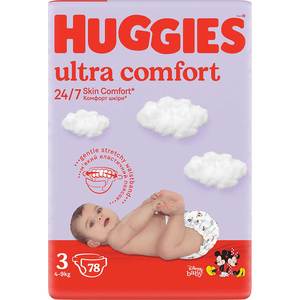 Scutece HUGGIES Ultra Comfort Mega nr 3, Unisex, 5-9 kg, 78 buc