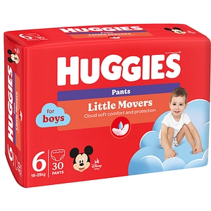 Scutece chilotel HUGGIES Little Movers Pants Jumbo nr 6, Baiat, 15-25 kg, 30 buc