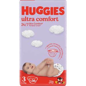 Scutece HUGGIES Ultra Comfort Jumbo nr 3, Unisex, 4-9 kg, 56 buc