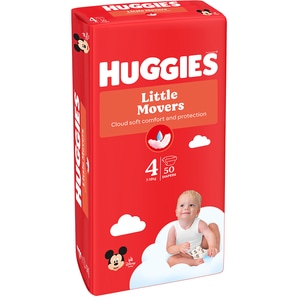 Scutece HUGGIES Little Movers Jumbo nr 4, Unisex, 7-18 kg, 50 buc