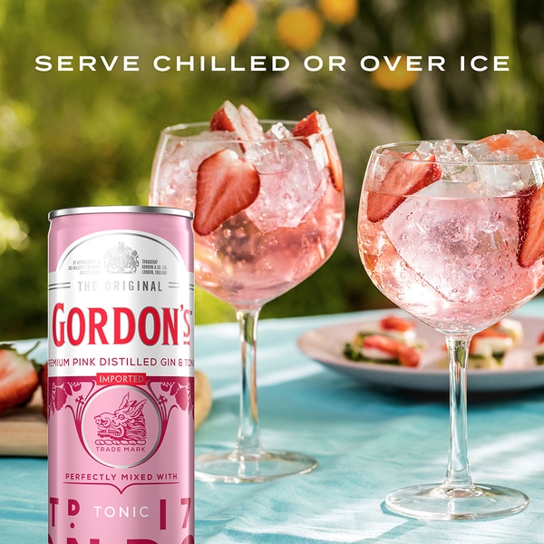 Cocktail Gin Gordon's Pink Tonic, bax 0.25l x 12