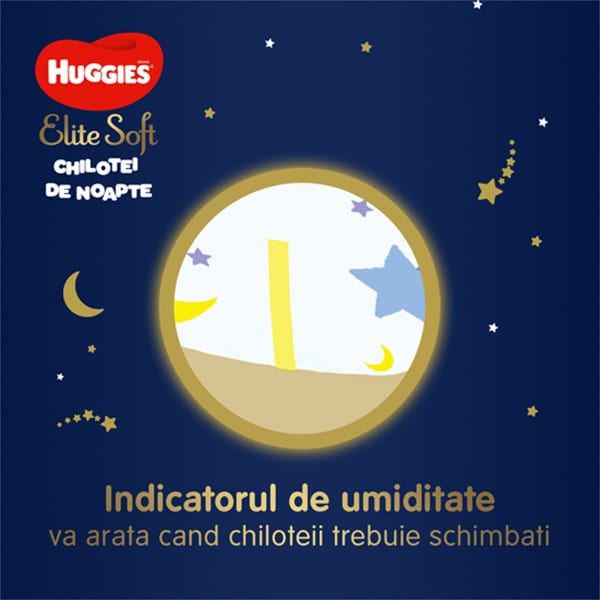 Scutece chilotel HUGGIES Elite Soft Overnight nr 3, Unisex, 6-11 kg, 23 buc