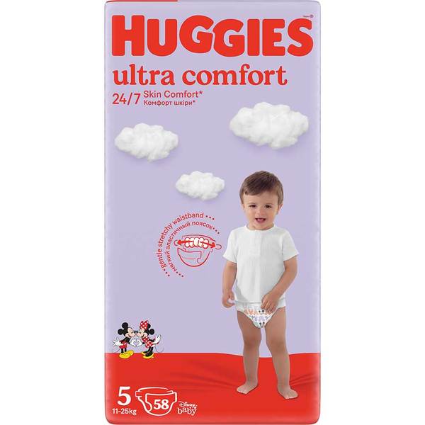 Scutece HUGGIES Ultra Comfort Mega nr 5, Unisex, 12-22 kg, 58 buc