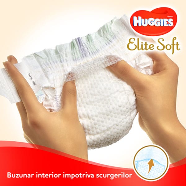 Scutece HUGGIES Elite Soft Mega nr 4, Unisex, 8-14 kg, 120 buc 