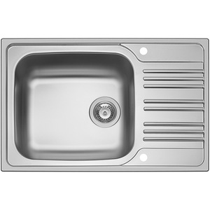Chiuveta bucatarie PYRAMIS Inset, 1 cuva, picurator reversibil, inox texturat